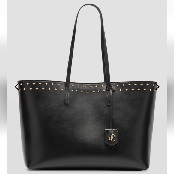 DIVORCE SALE! Jimmy Choo Nine2Five Studded Leather East-West Tote Bag - Picture 10 of 16